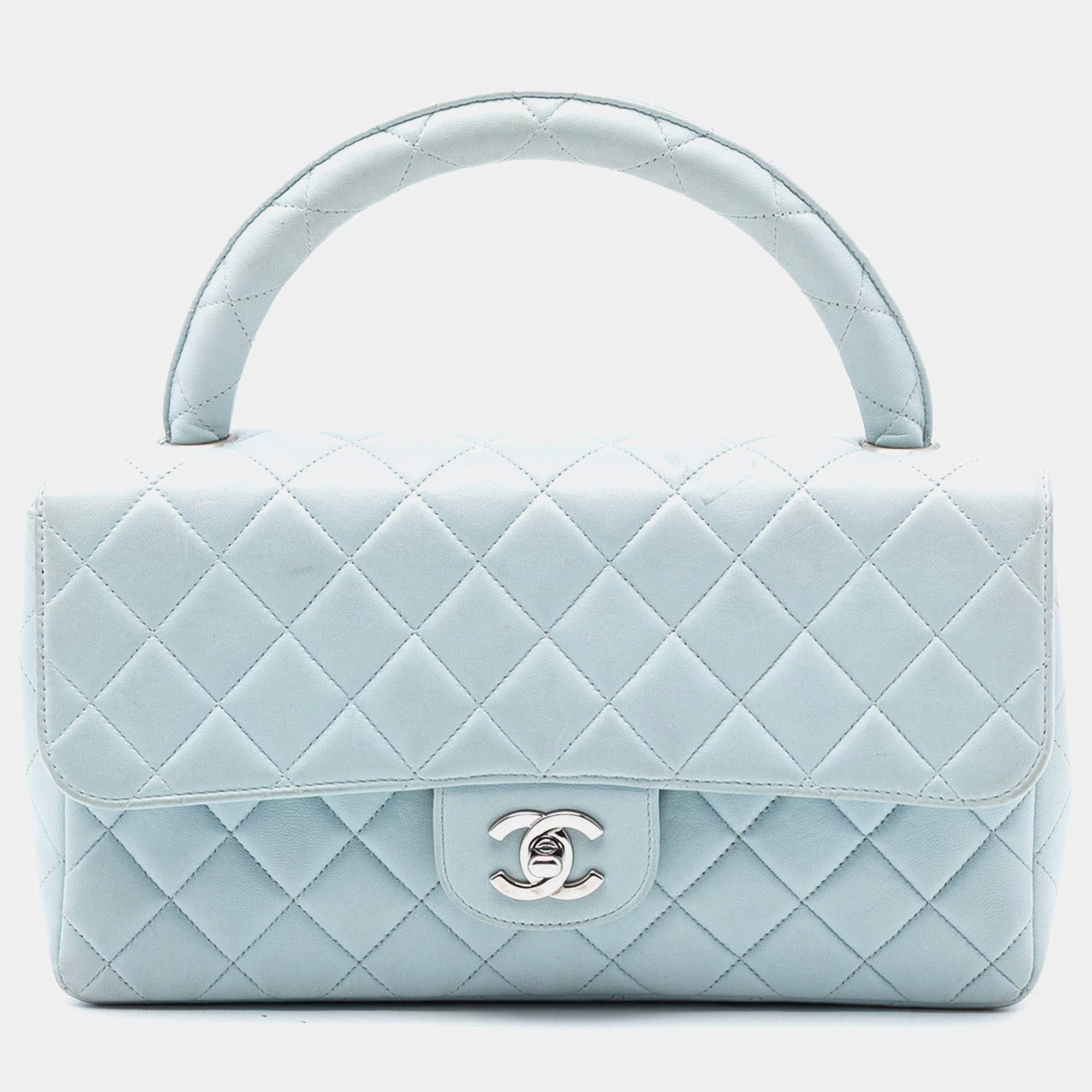 مملوكة مسبقًا حقيبة شانيل كيلي بلو جلد حمل علوي