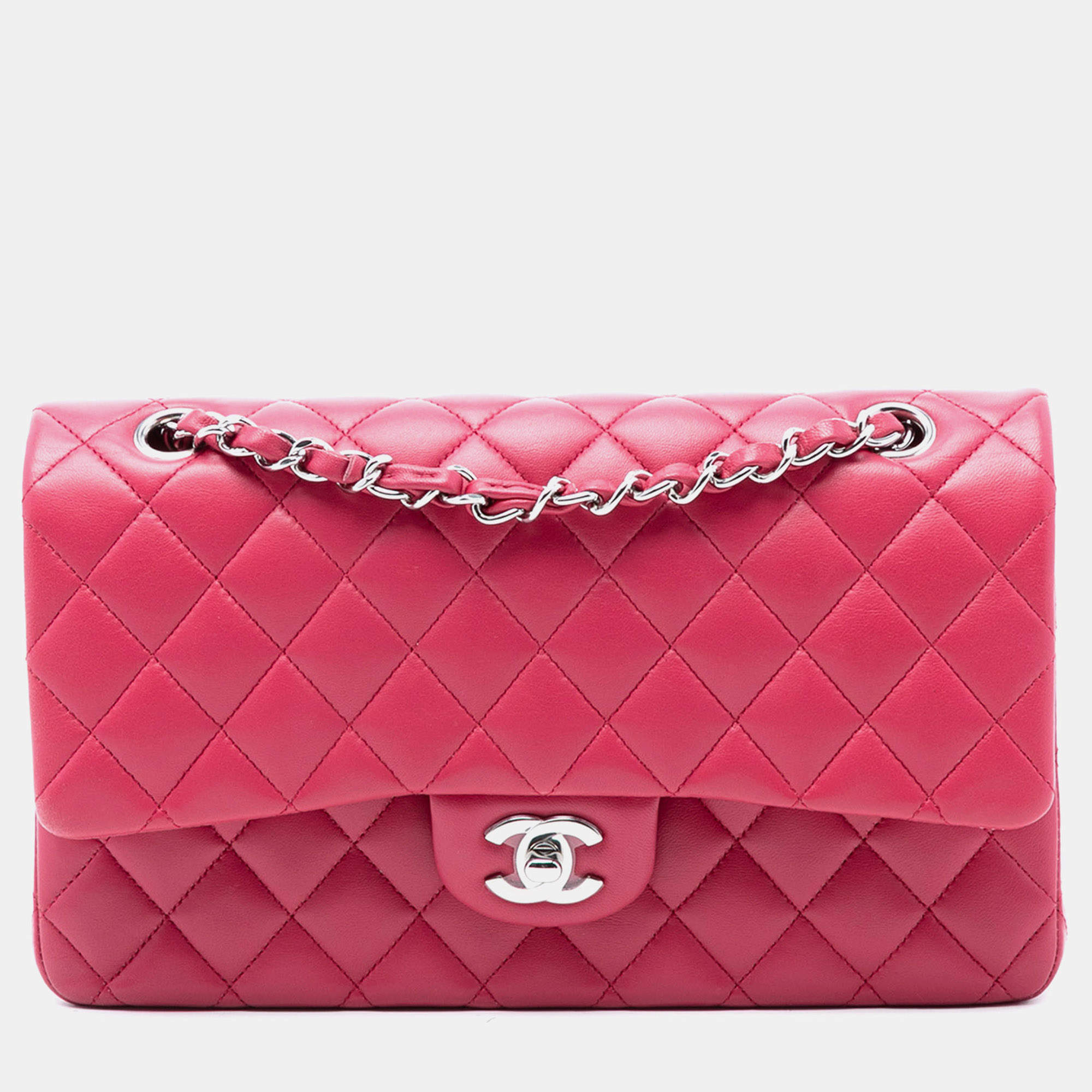 مملوكة مسبقًا Chanel Pink Medium Classic Lambskin Double Flap