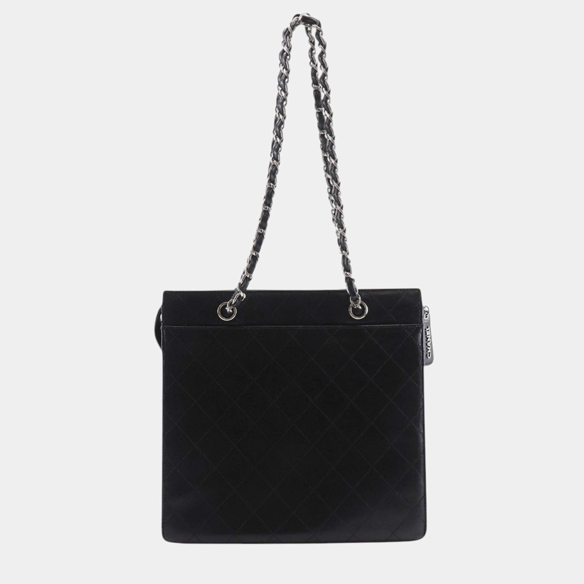 مملوكة مسبقًا Chanel Black Quilted Caviar Chain Tote