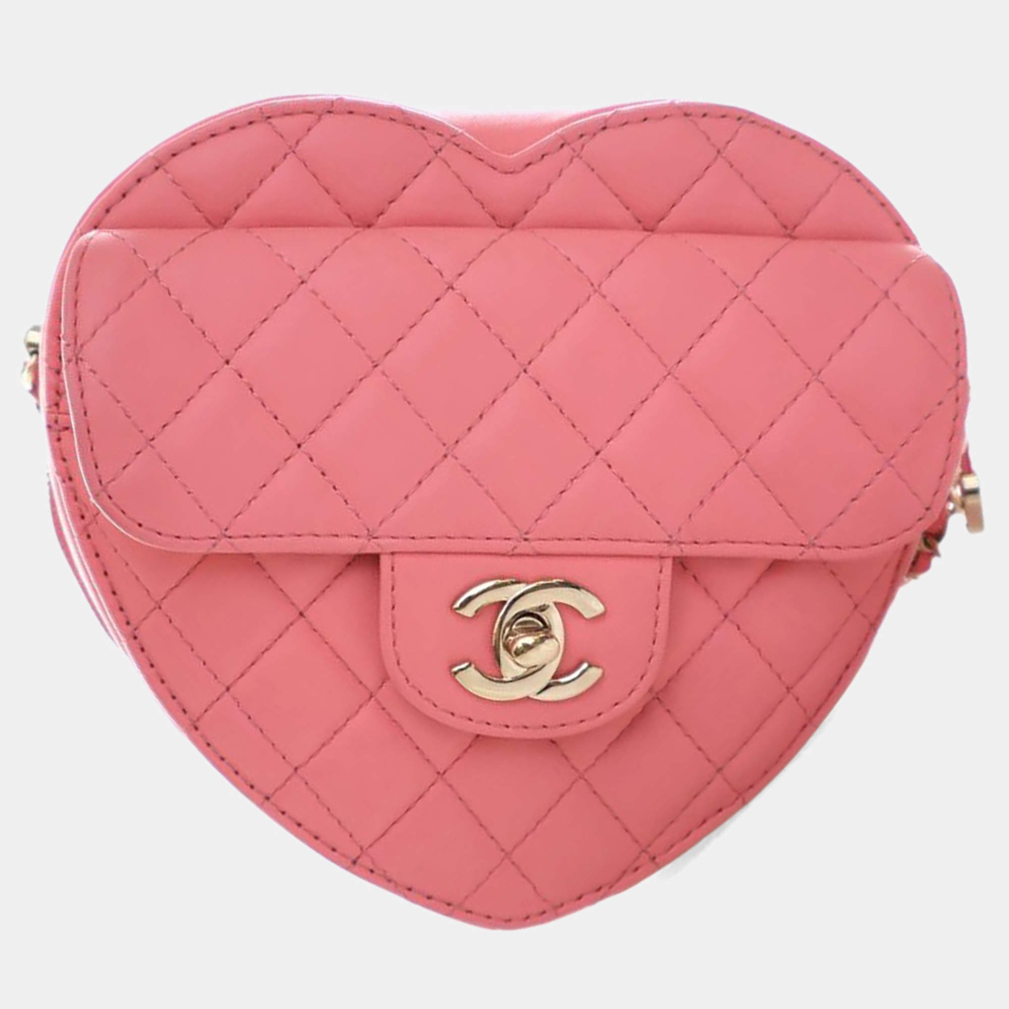 Pre Owned Chanel Large Lambskin CC Inlove Heart Bag