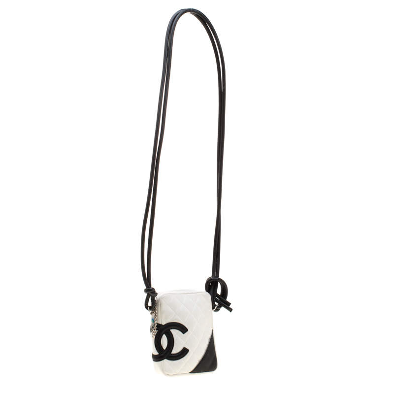 Chanel White/Black Quilted Leather Cambon Crossbody Bag Chanel