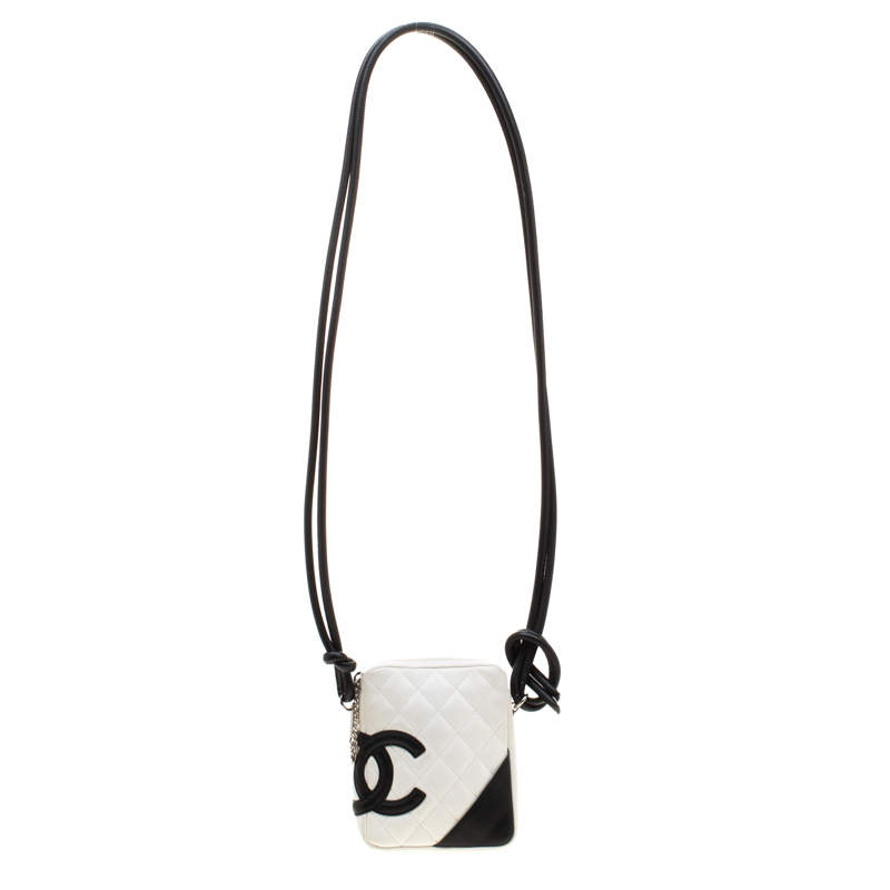 Chanel White/Black Quilted Leather Cambon Crossbody Bag Chanel