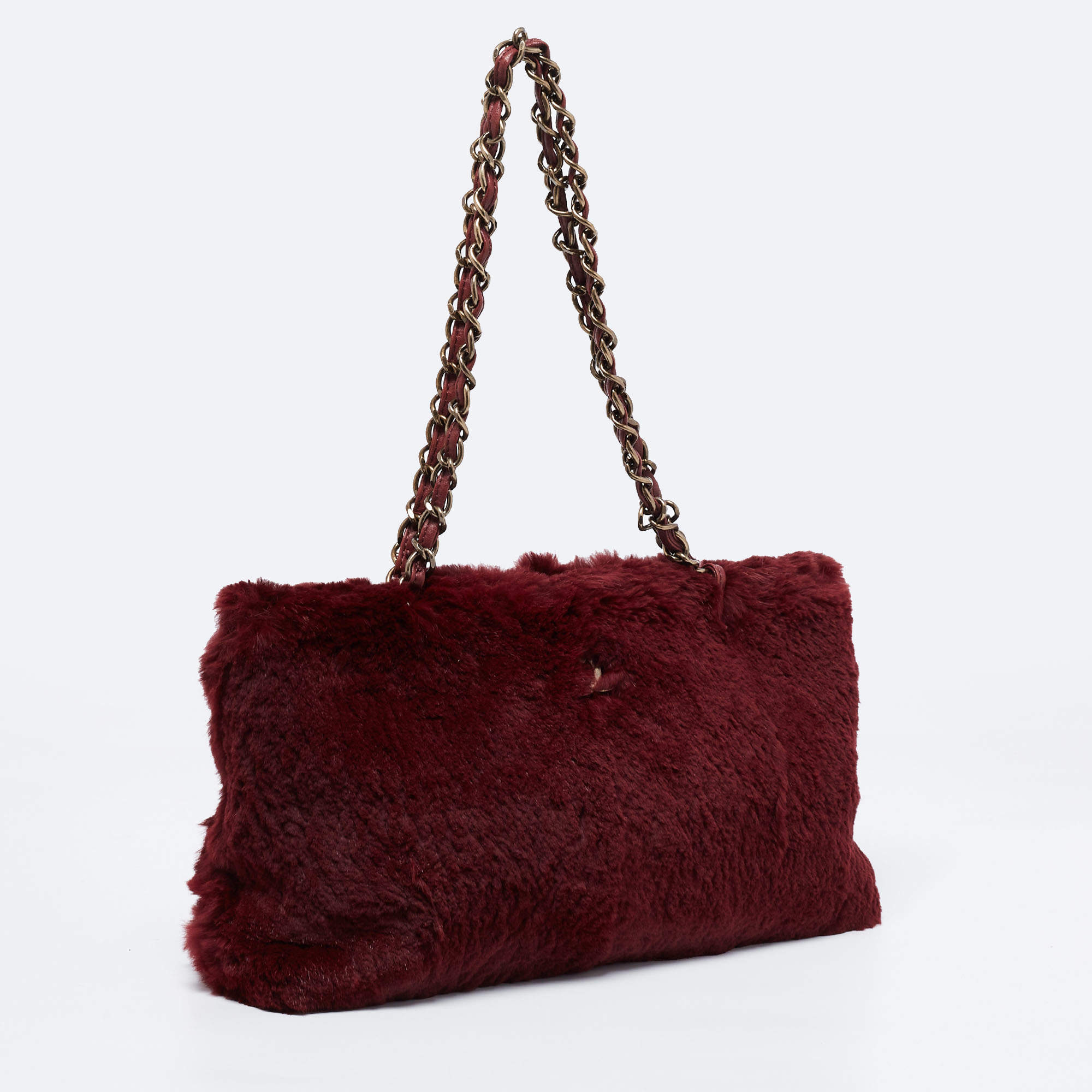 Chanel red clearance fur bag