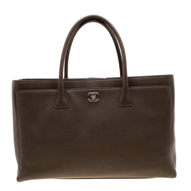 Pre Owned Chanel Brown Leather Cerf Executive Tote