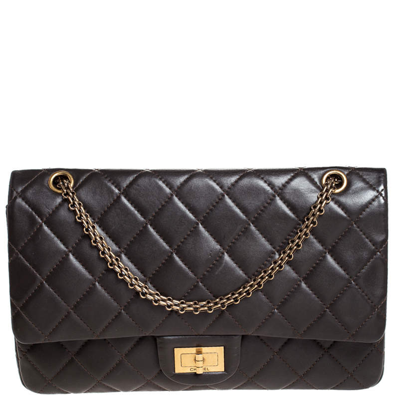 Chanel Khaki Brown Quilted Leather Reissue 2.55 Classic 227 Flap Bag ...