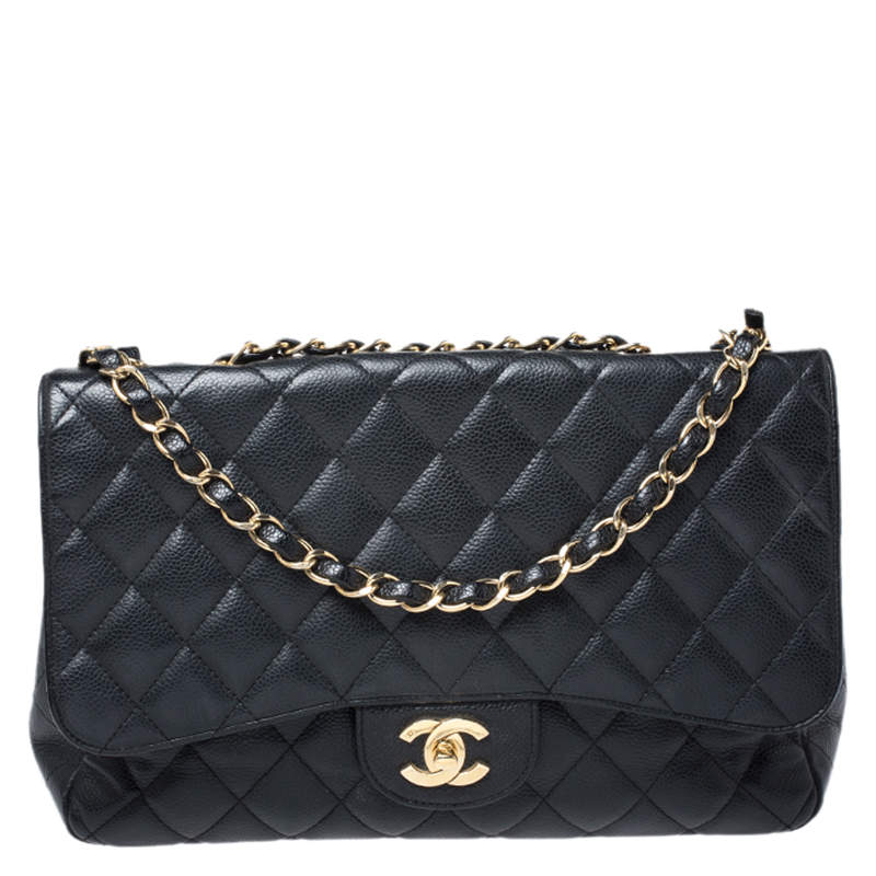 chanel black padded bag