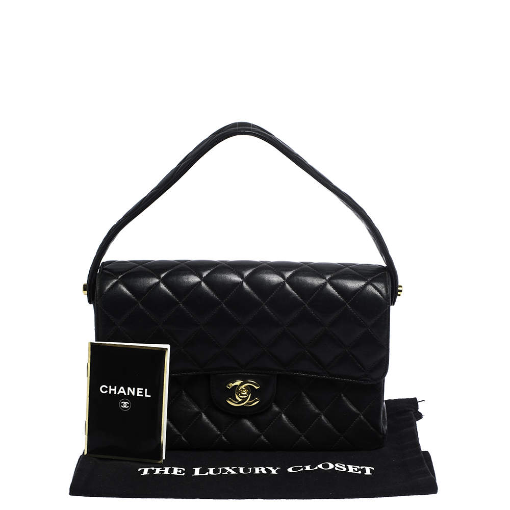 Chanel Black Quilted Leather Vintage Double Sided Flap Bag