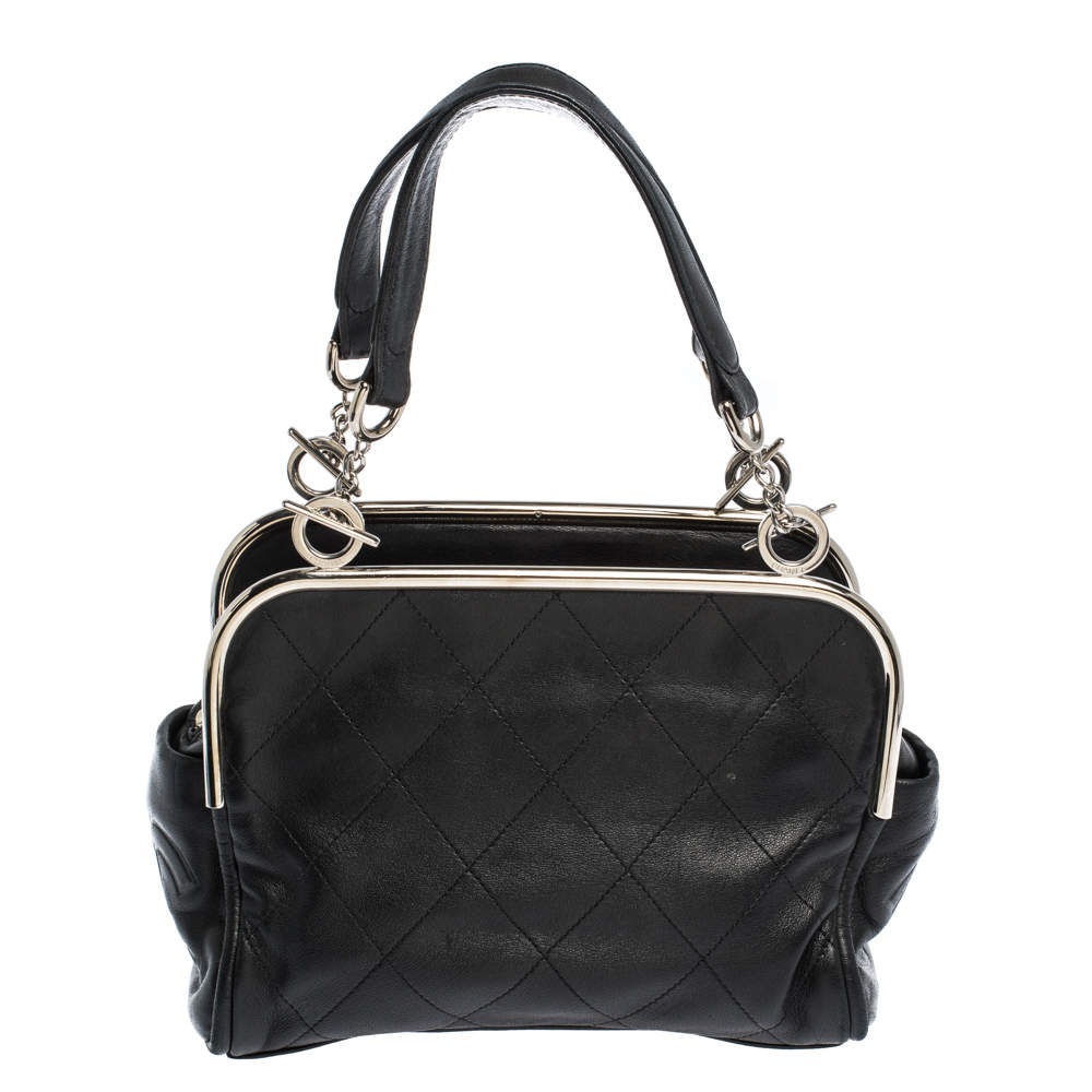 Chanel Black Quilted Leather Frame Bag