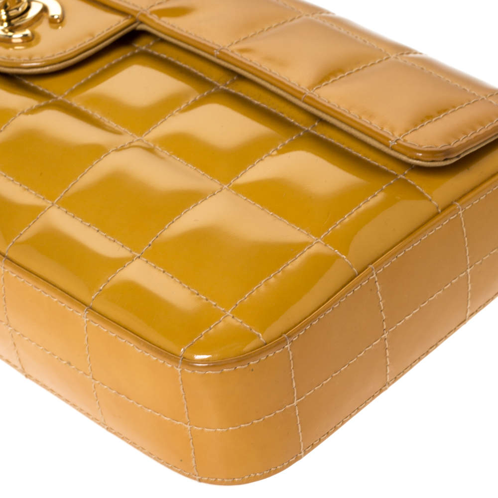 Chanel Vinyl Chocolate Gold Chain Bar Bag · INTO