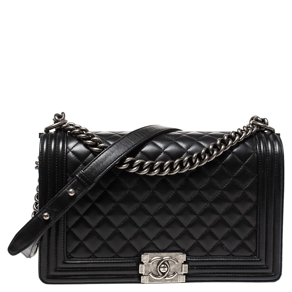 Chanel Black Quilted Leather New Medium Boy Bag Chanel | The Luxury Closet