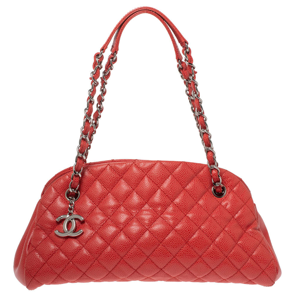 Chanel Orange Quilted Caviar Leather Just Mademoiselle Bowler Bag ...