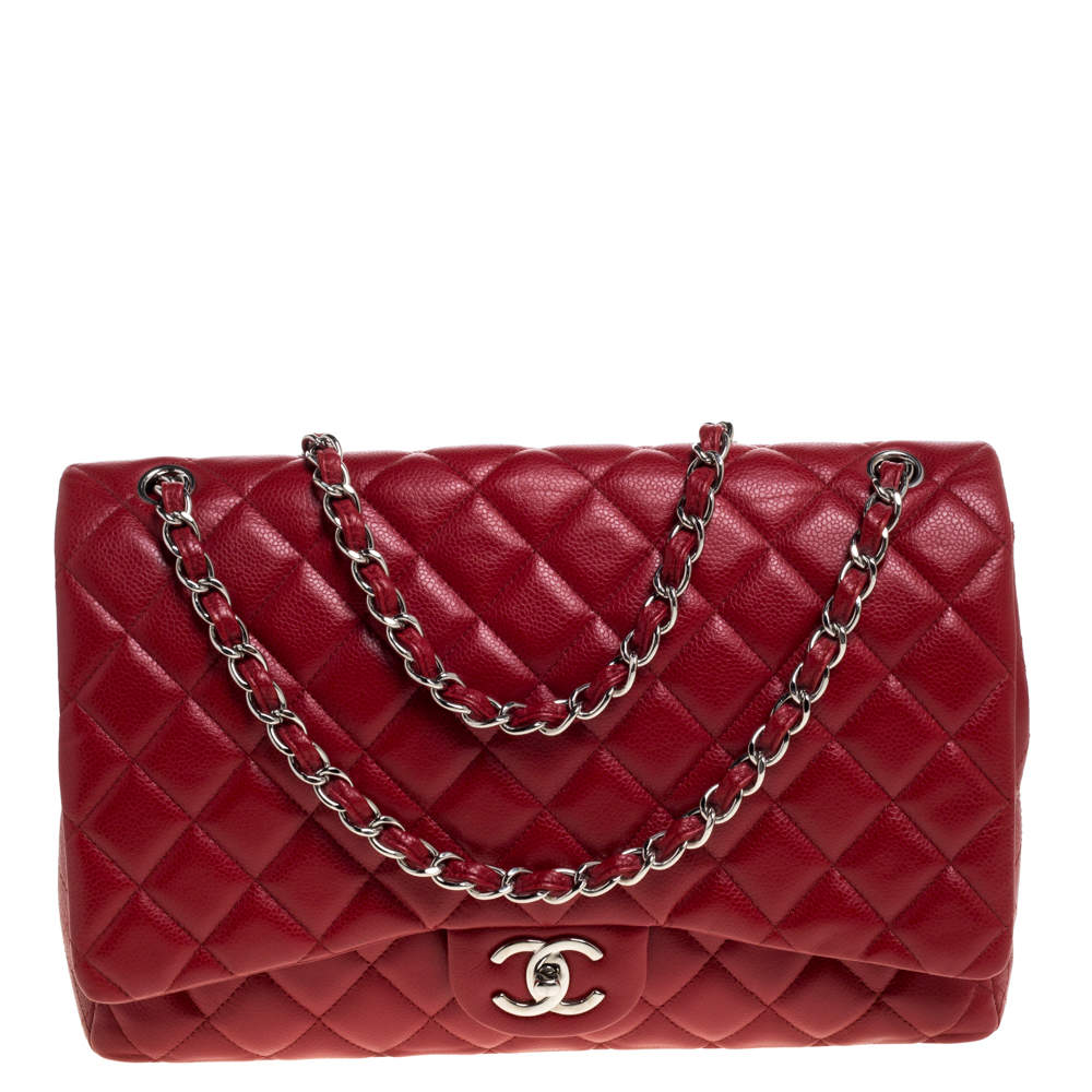 chanel red quilted bag