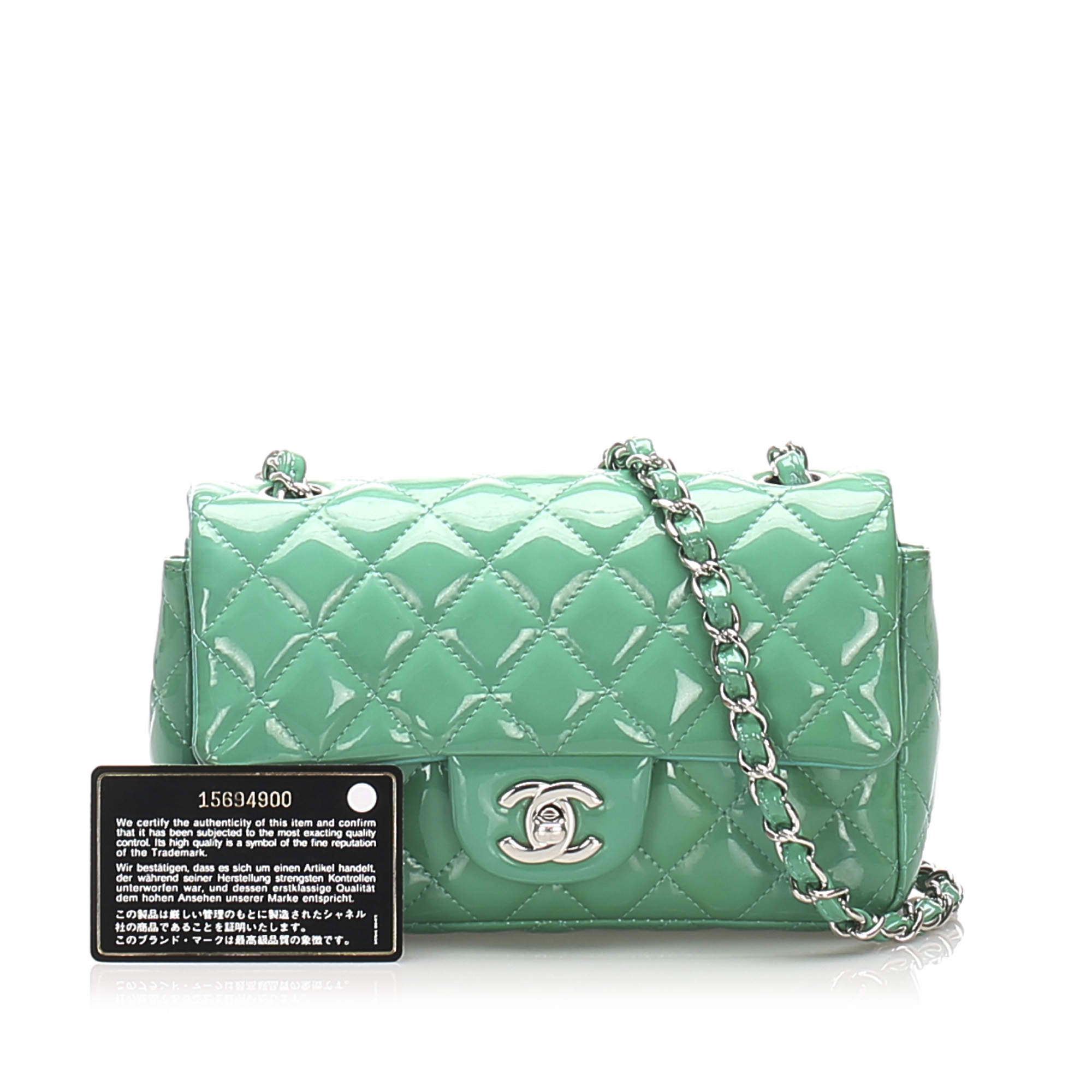 chanel green patent bag