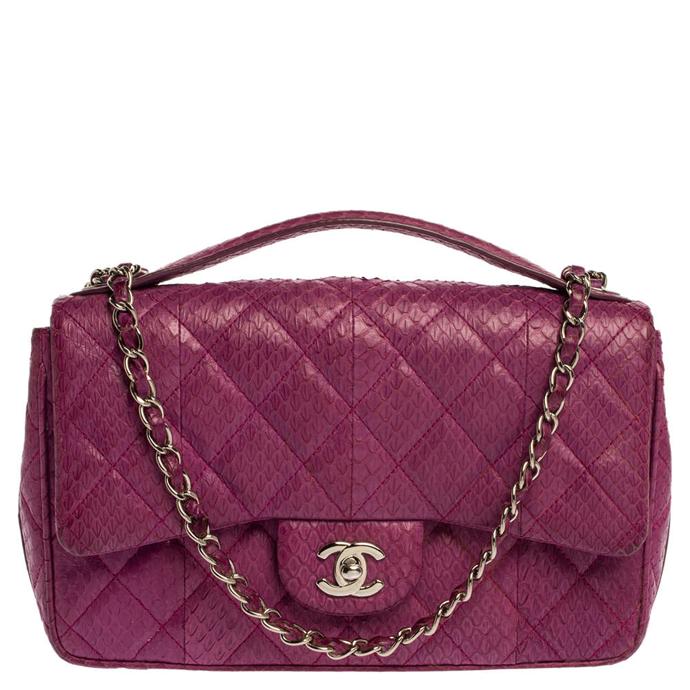 Chanel Purple Python CC Flap Top Handle Bag Chanel | The Luxury Closet