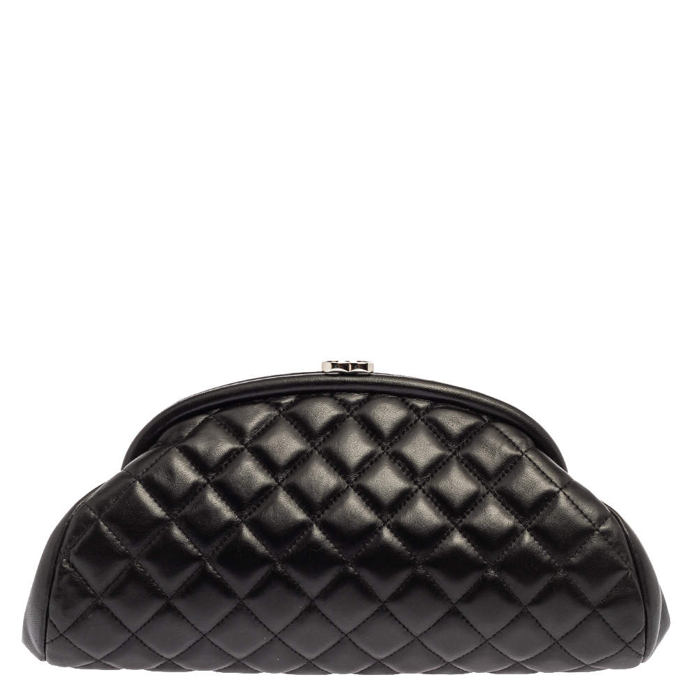 مملوكة مسبقًا Chanel Black Quilted Caviar Leather Timeless Clutch
