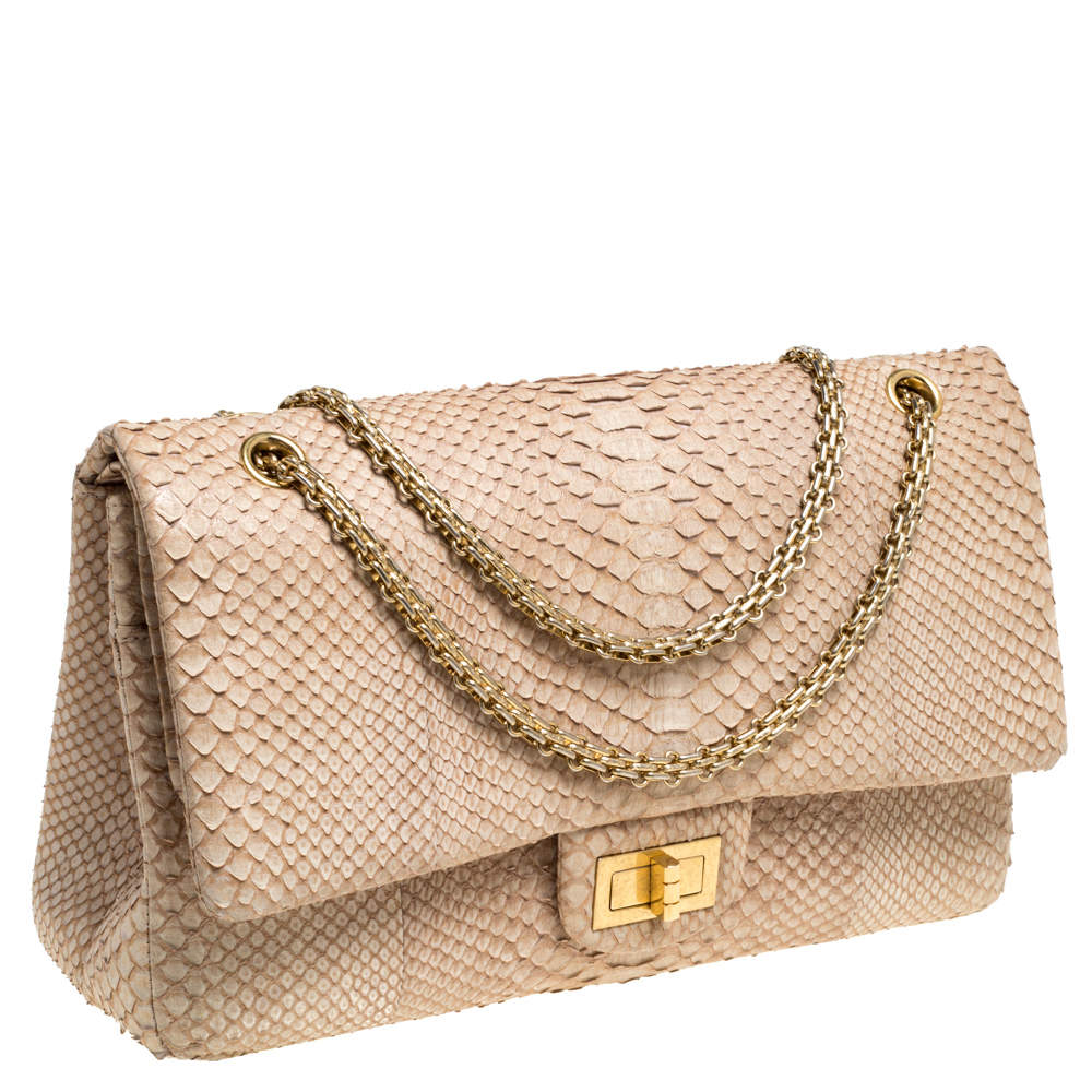 Chanel Beige Python Reissue 2.55 Classic 227 Flap Bag