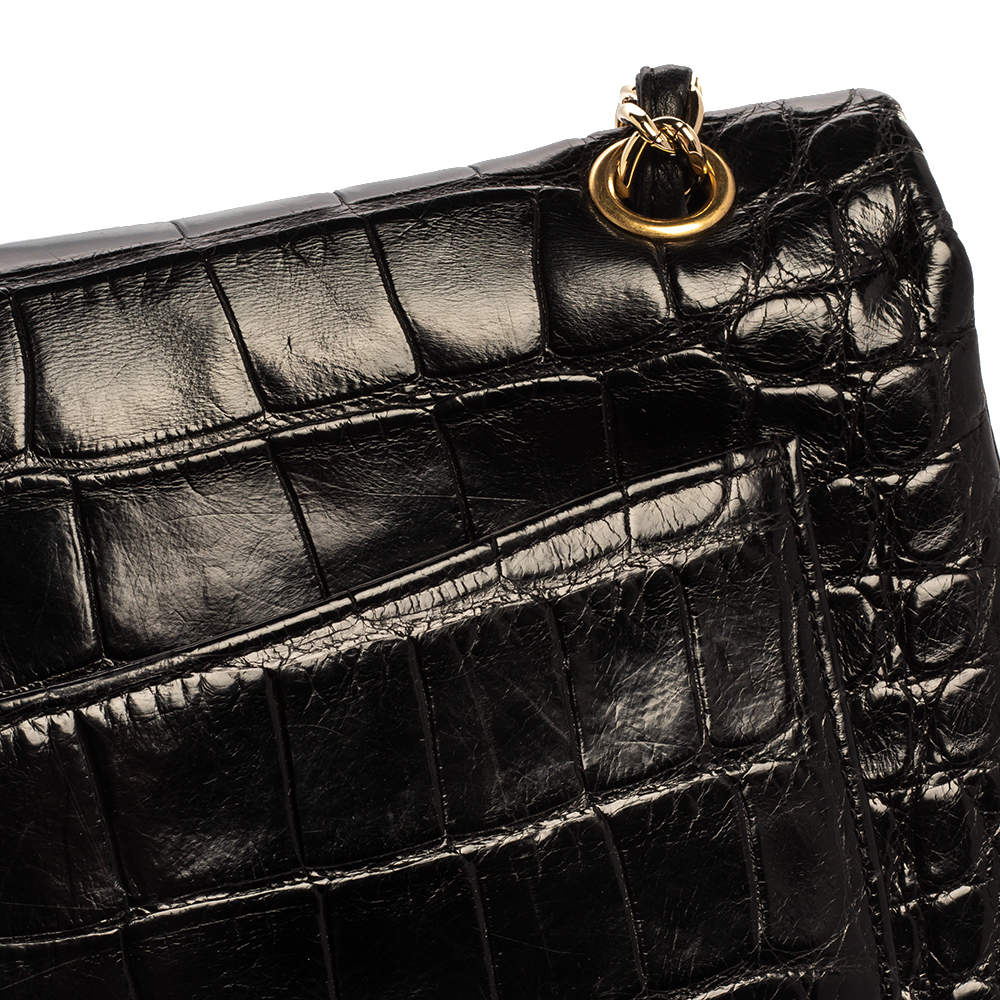 CHANEL LAMBSKIN METALLIC CALFSKIN CROC EMBOSSED FLAP BAG – Caroline's  Fashion Luxuries