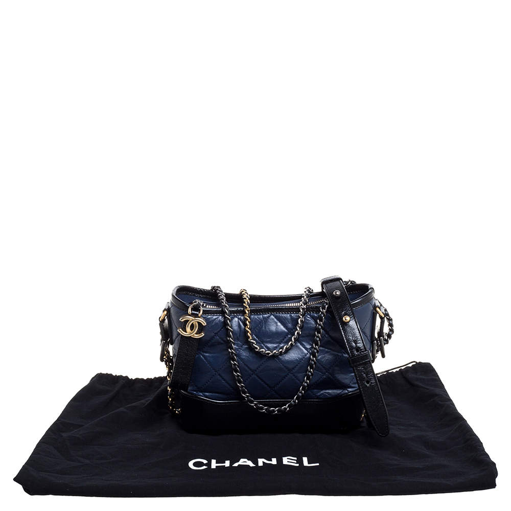 Chanel Gabrielle Shopping Tote Quilted Calfskin Large Blue 1245341