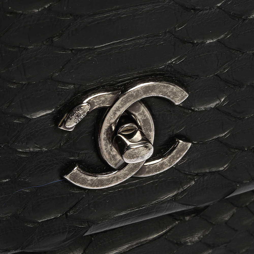 Chanel Black Python Medium Coco Top Handle Bag Chanel | The Luxury Closet
