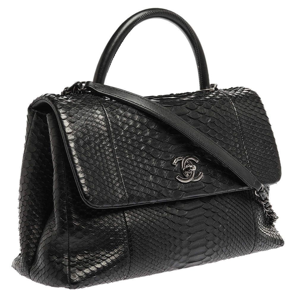 Chanel Black Python Medium Coco Top Handle Bag Chanel | The Luxury Closet