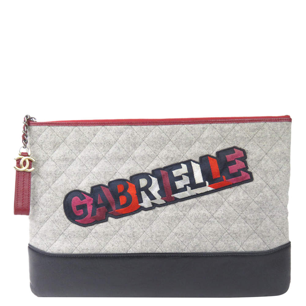 Pre Owned Chanel Multicolor Fabric and Wool Vintage Gabrielle Clutch 