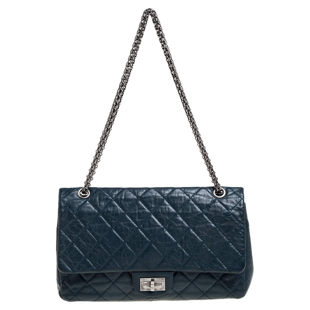 Chanel Teal Quilted Leather Reissue 2.55 Classic 227 Flap Bag