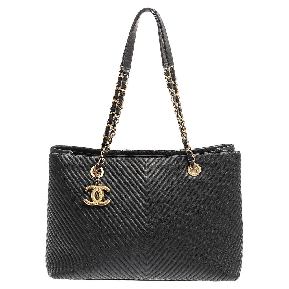 Chanel chevron deals tote bag