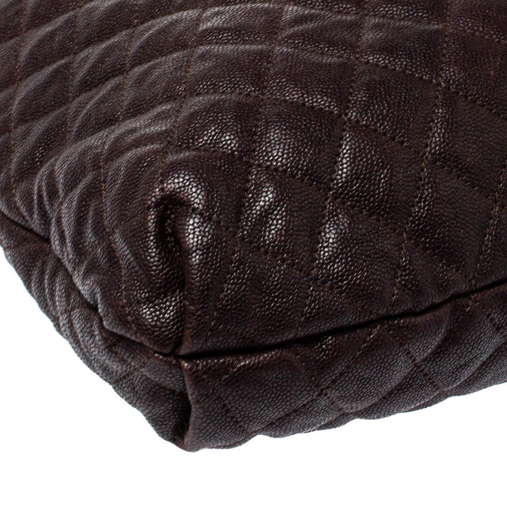 Chanel Brown Quilted Leather Chain Around Hobo Bag - Yoogi's Closet