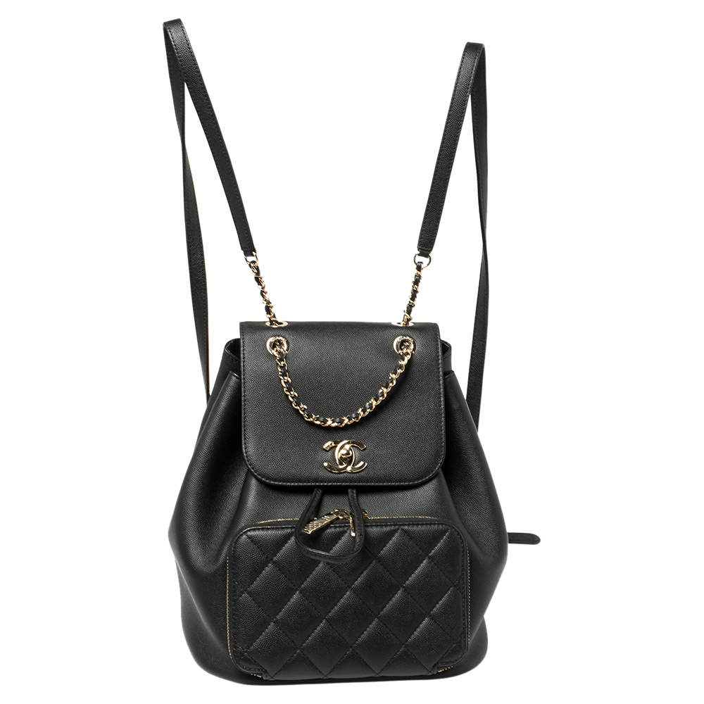 Chanel Black Quilted Caviar Leather Business Affinity Backpack Chanel | TLC