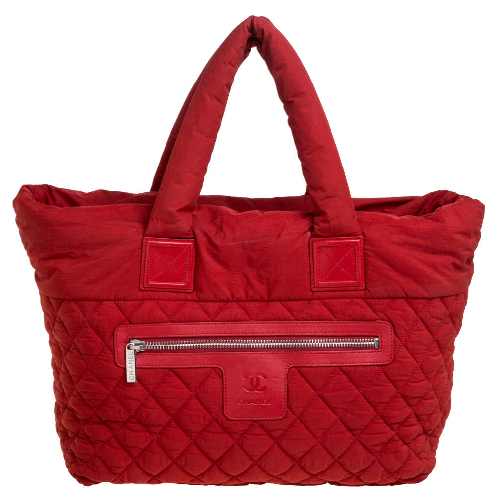 Chanel Red Nylon Coco Cocoon Tote