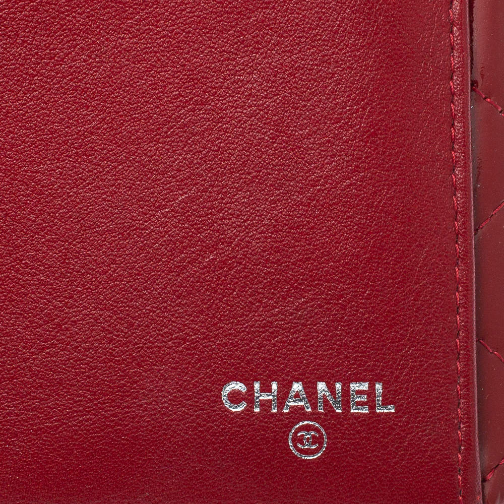 Chanel CC Brilliant Zip-Around Red Quilted Patent Leather Wallet - Fleur De  Riche