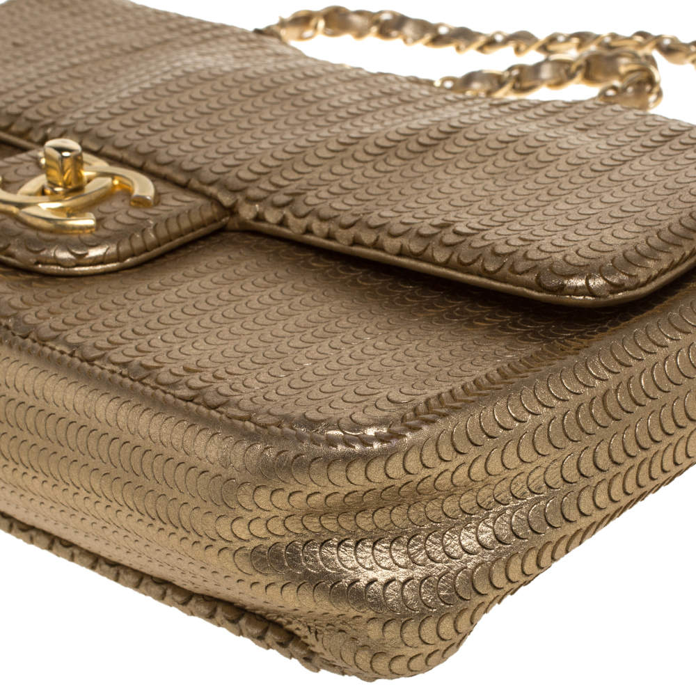 Chanel 31 Rue Cambon Double Flap Bag Embossed Leather Maxi at 1stDibs