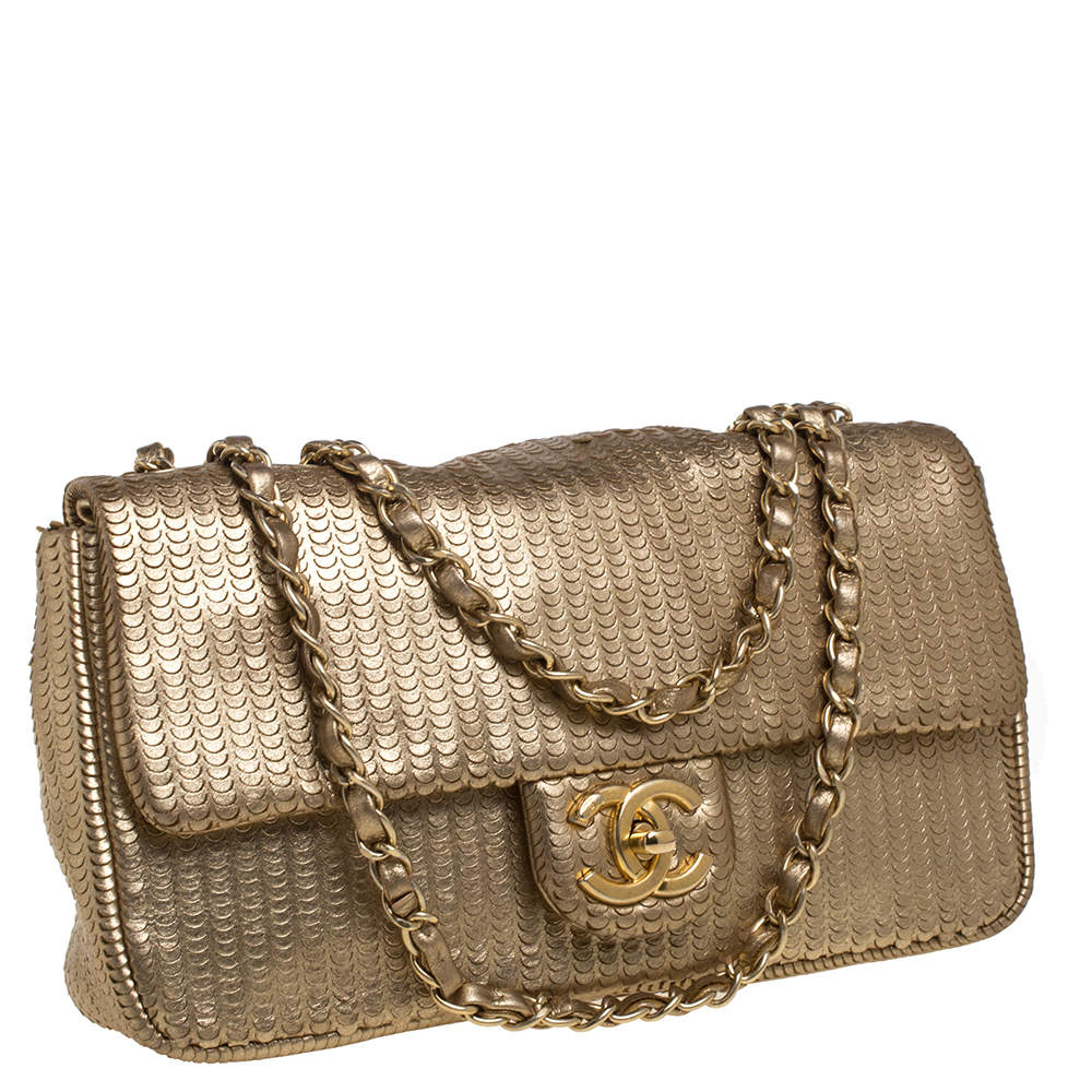 Chanel 31 Rue Cambon Double Flap Bag Embossed Leather Maxi at 1stDibs