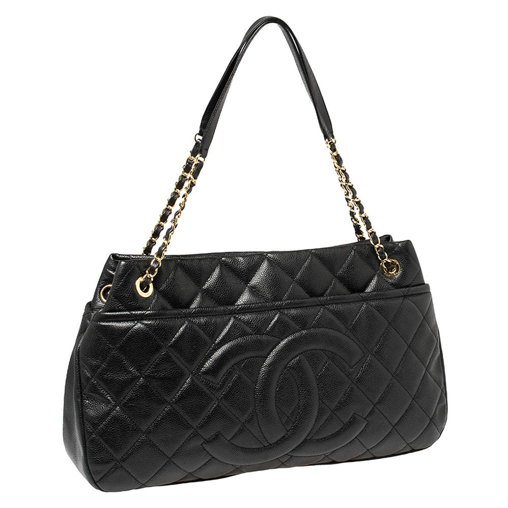 Chanel Black Caviar Leather CC Timeless Soft Tote Chanel