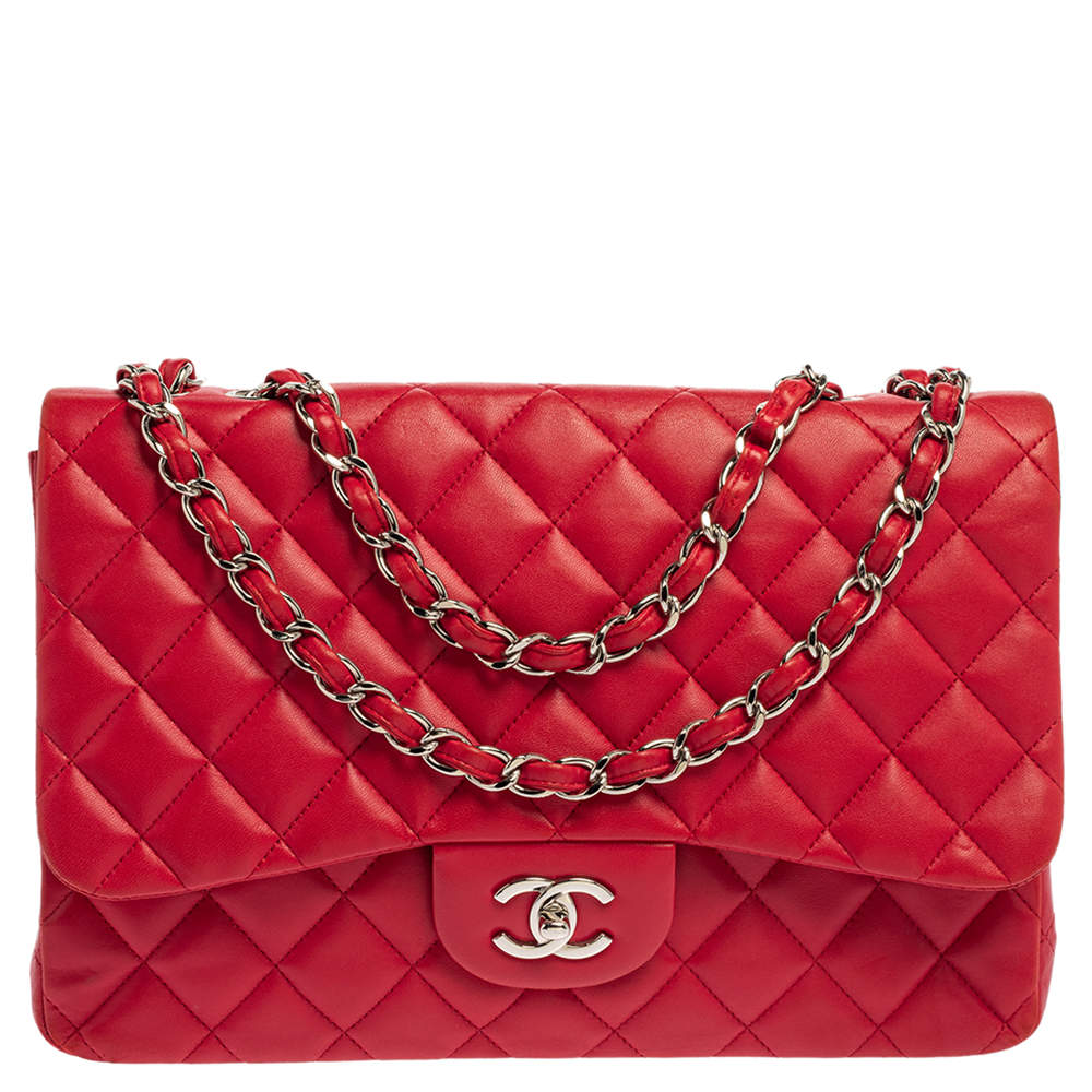 Chanel Fuchsia Quilted Leather Jumbo Classic Single Flap Bag