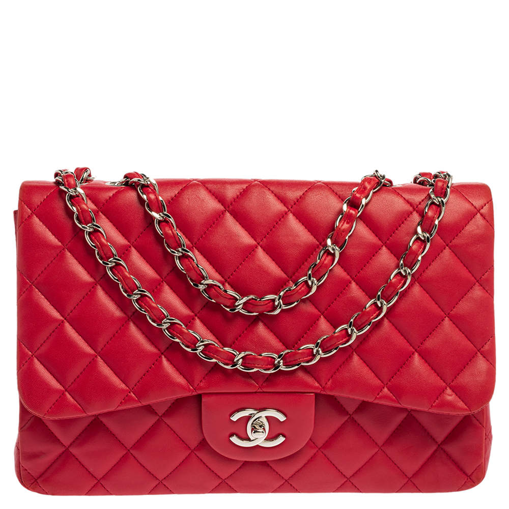 مملوكة مسبقًا Chanel Fuchsia Quilted Leather Jumbo Classic Single Flap Bag