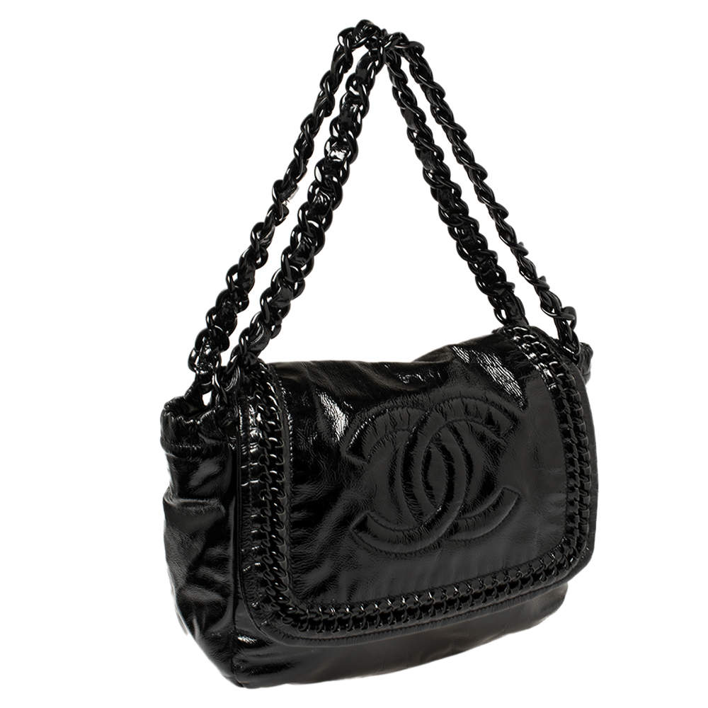 CHANEL, Bags, Chanel Luxe Ligne Leather Resin Chain Flap Bag