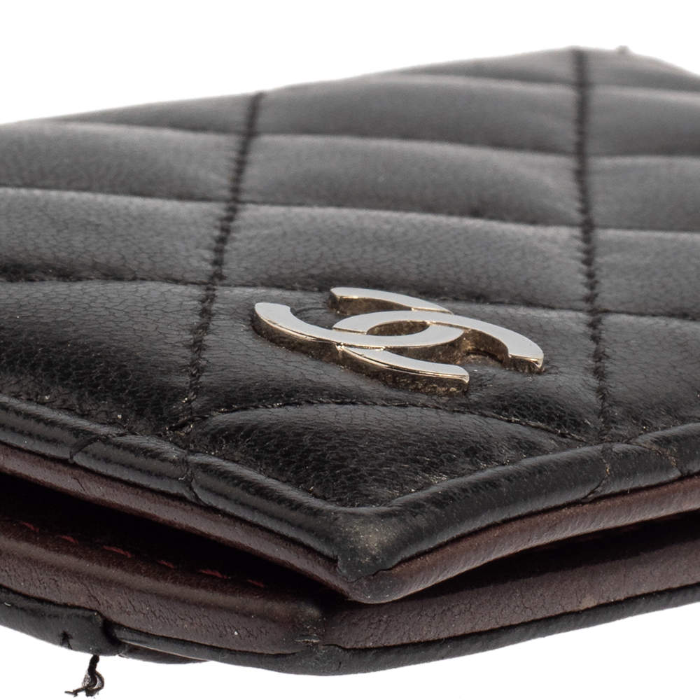 Chanel Black Quilted Leather Bifold Card Holder at 1stDibs