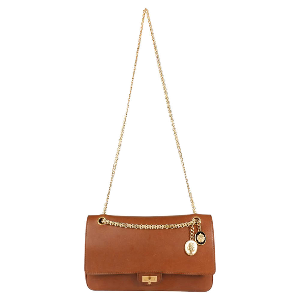 Pre Owned Chanel Limited Edition Brown Soft Leather Reissue 226 Bag