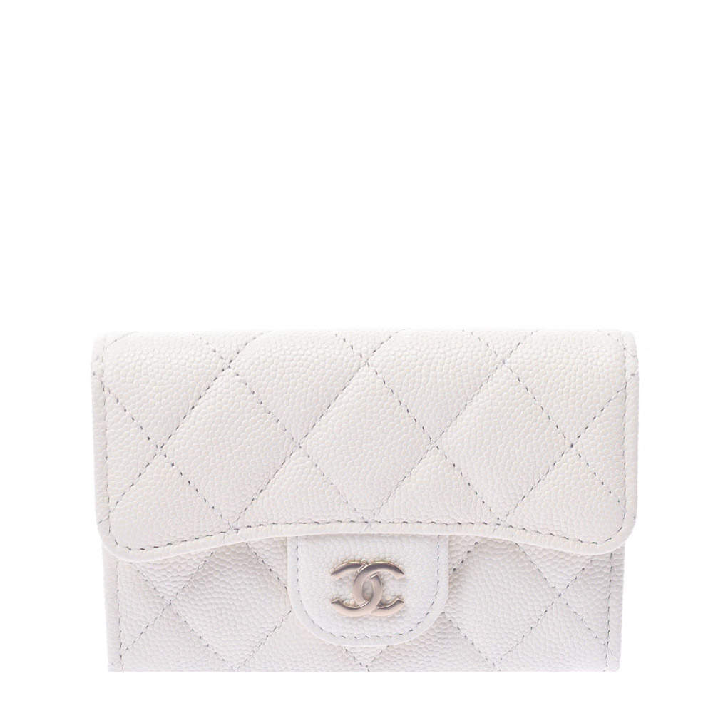 Chanel White Caviar Leather CC Wallet Chanel