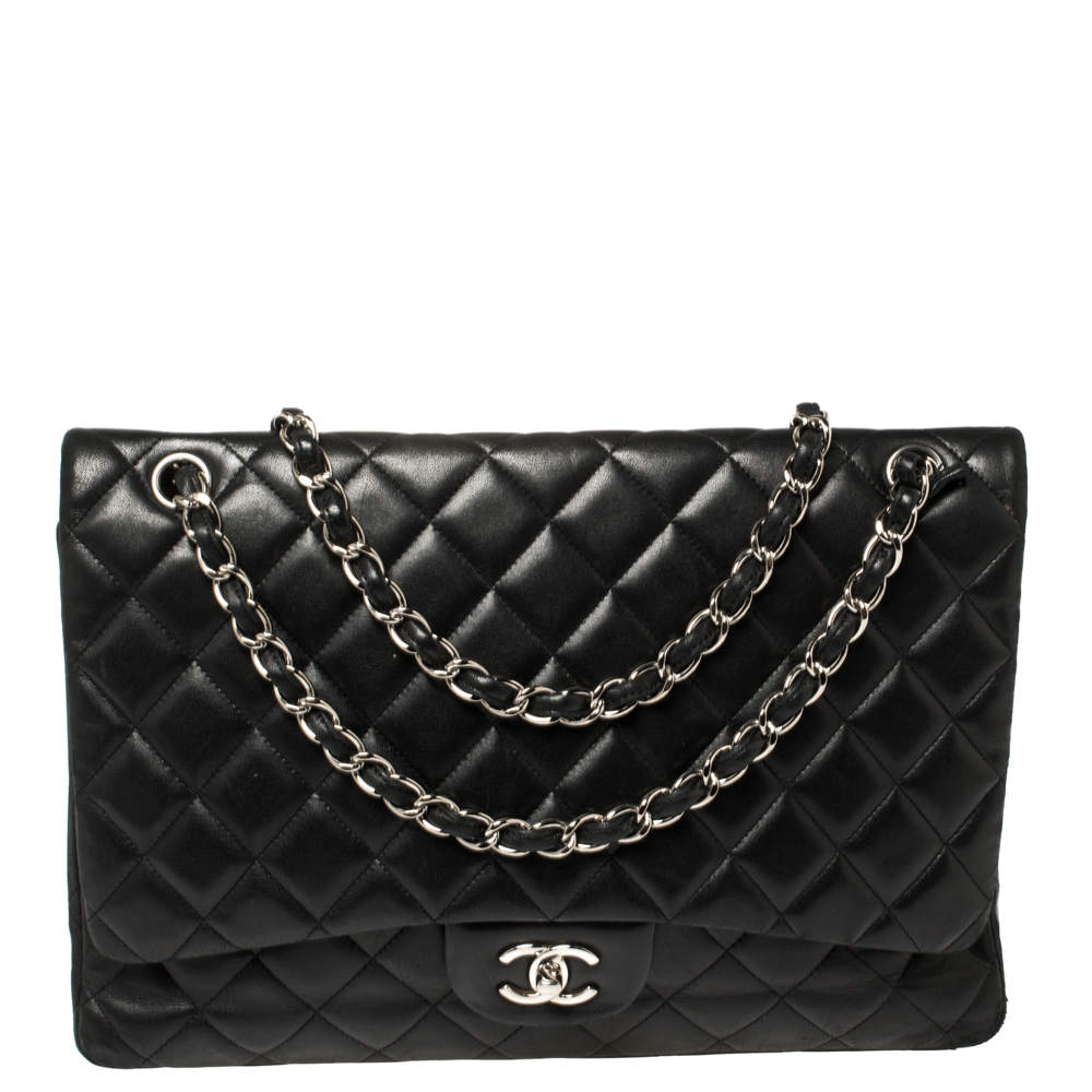 مملوكة مسبقًا Chanel Black Quilted Leather Maxi Classic Single Flap Bag