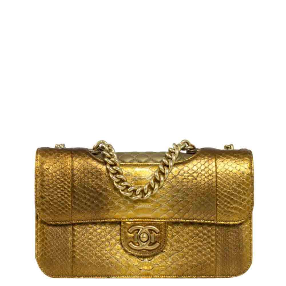 مملوكة مسبقًا Chanel Gold Exotic Leather Timeless Shoulder Bag 