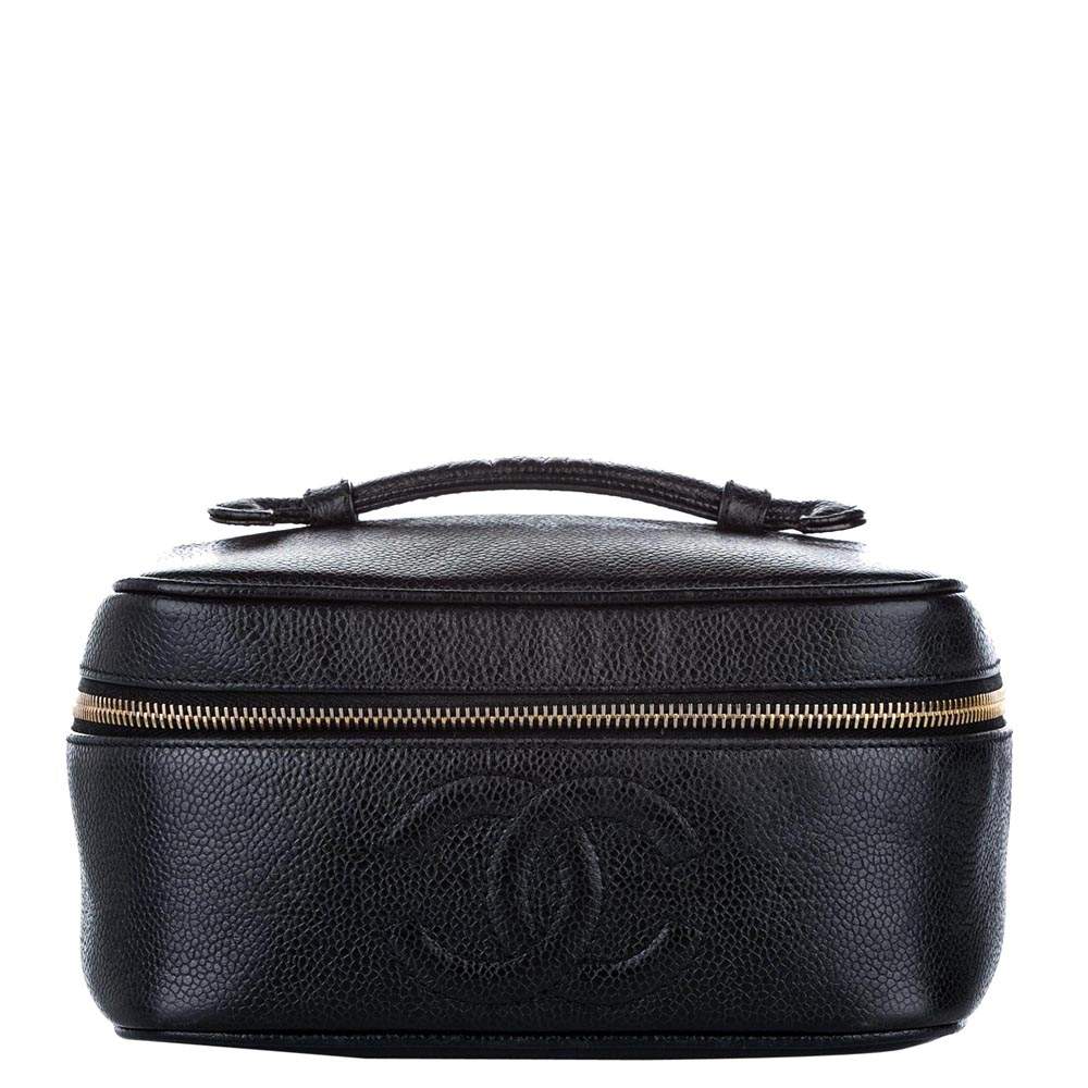 Chanel Black Caviar Leather Vanity Bag