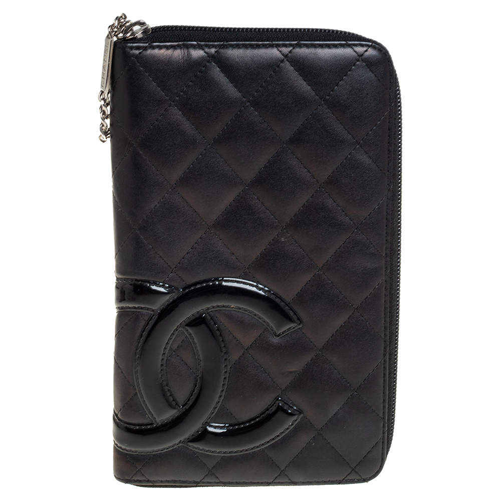 مملوكة مسبقًا Chanel Black Quilted Leather Cambon Ligne Zippy Organizer Wallet