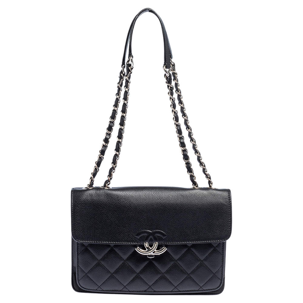 CHANEL Caviar Quilted CC Box Flap Black 189699