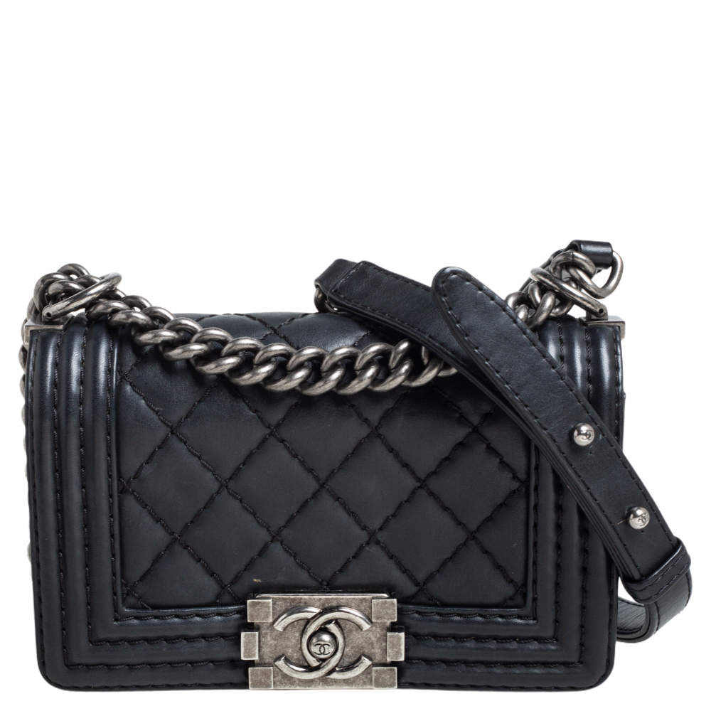 Chanel Black Quilted Leather Small Boy Flap Bag