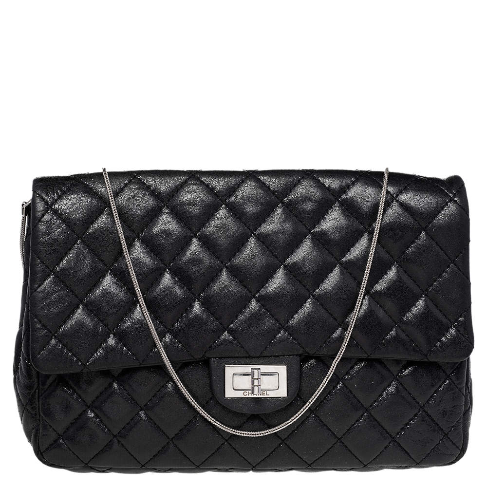 Chanel Black Quilted Leather Reissue Chain Clutch Bag