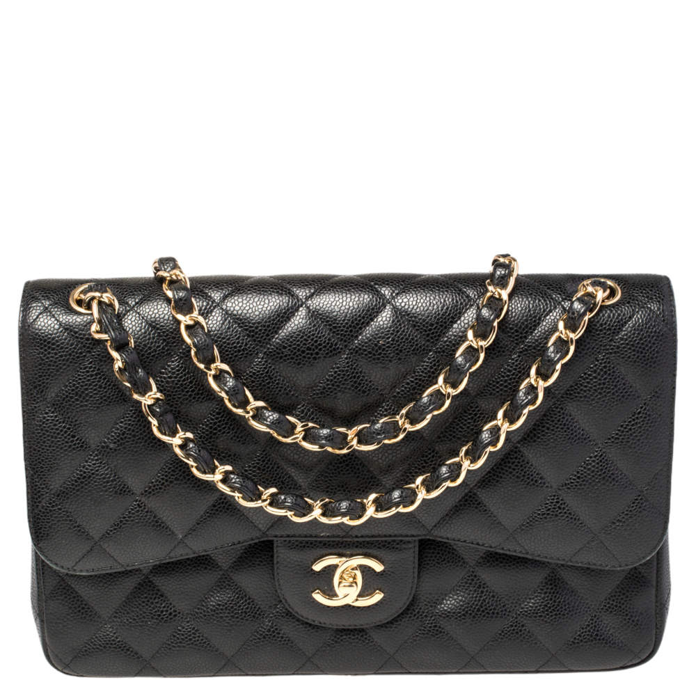 chanel jumbo caviar leather