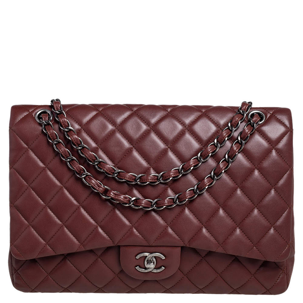 Chanel Brown Quilted Leather Maxi Classic Single Flap Bag