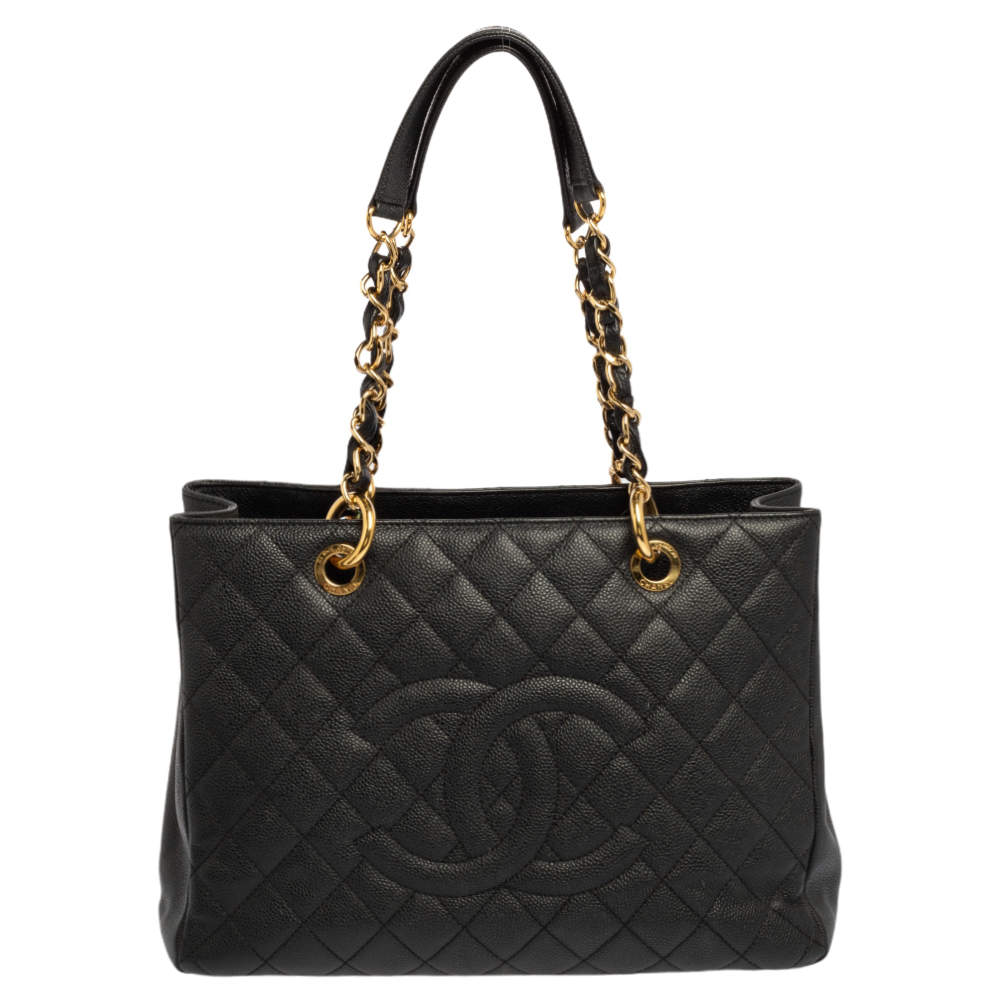 Chanel Black Quilted Caviar Leather Grand GST Shopper Tote Bag Chanel ...